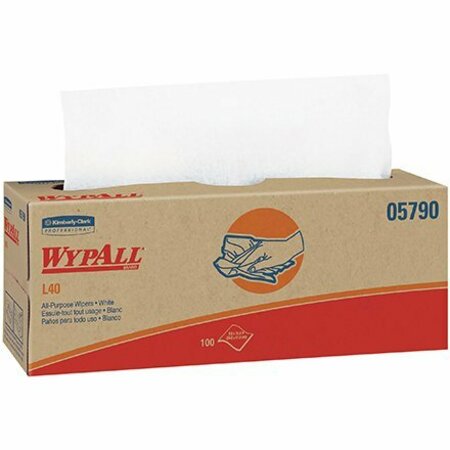 BSC PREFERRED Kimberly Clark WypALL L40 16.4 x 9.8'' All Purpose Wipers Dispenser Box - 100-count, 9PK S-13731